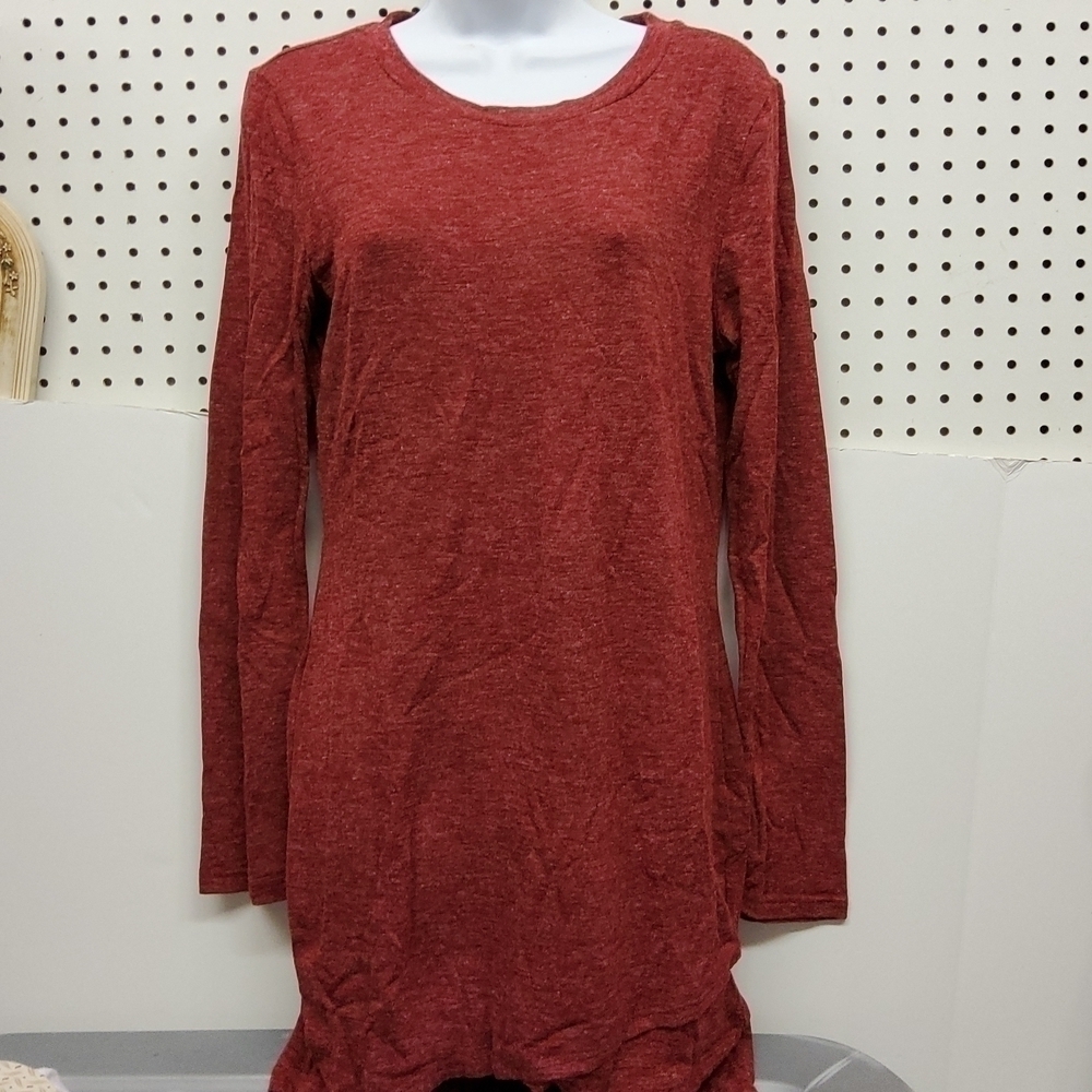 LISTICLE t shirt style dress NWT Heather's brick red color